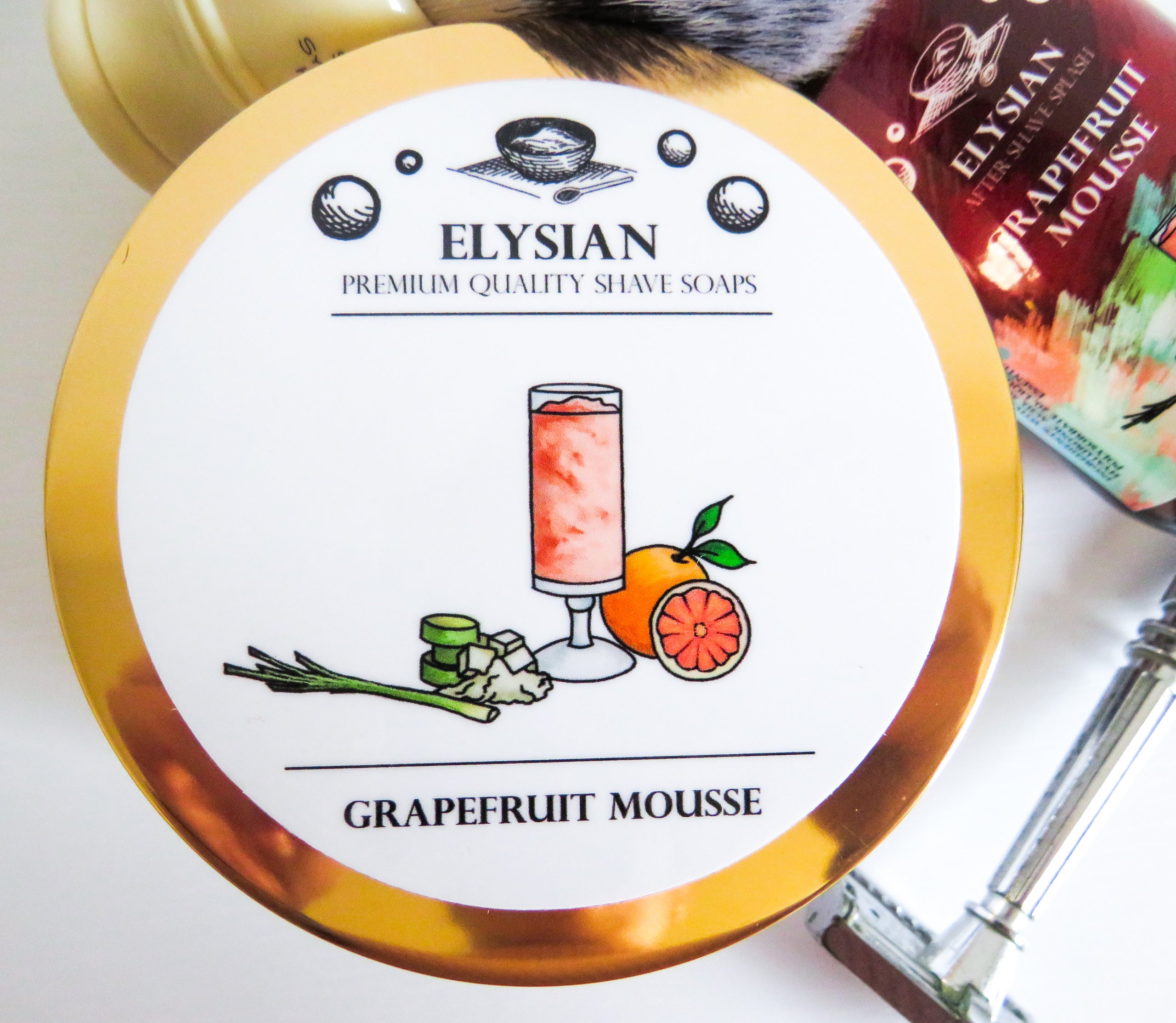 Elysian Grapefruit Mousse Men's Shaving Soap Elysian Soap Shop
